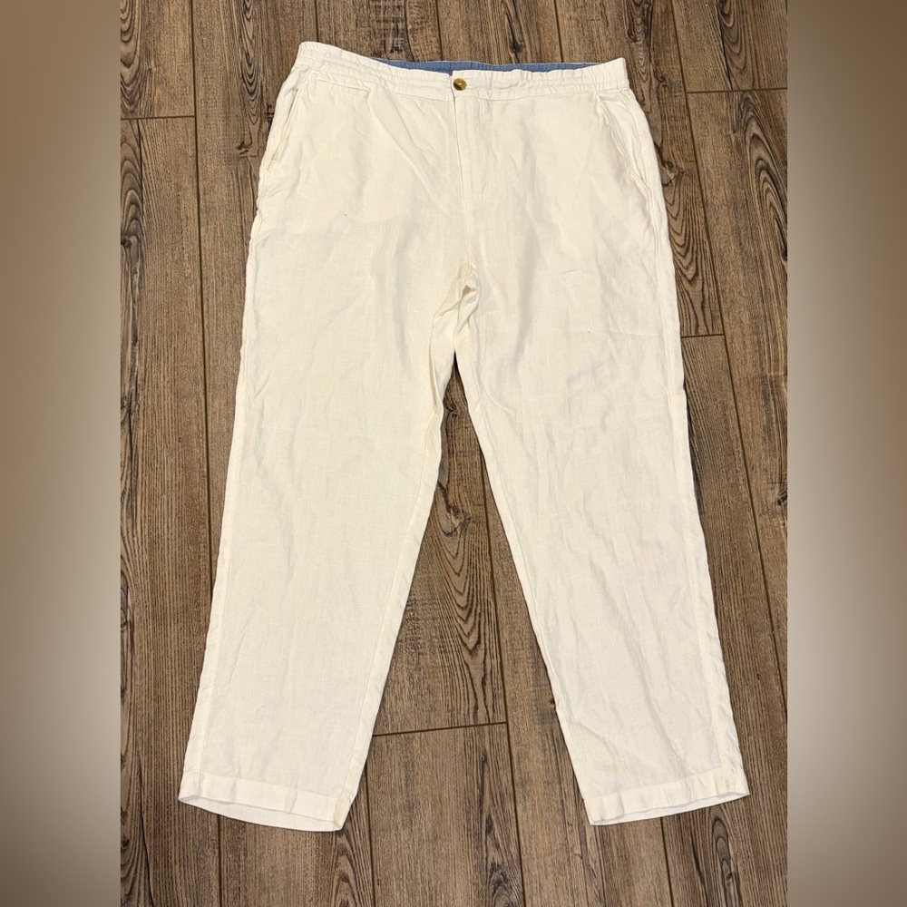 Panama Jack 100% Linen Pants Mens XL White Beach Summer Casual
